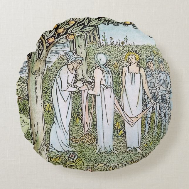 Beardsley: Morte D'Arthur Round Pillow (Front)