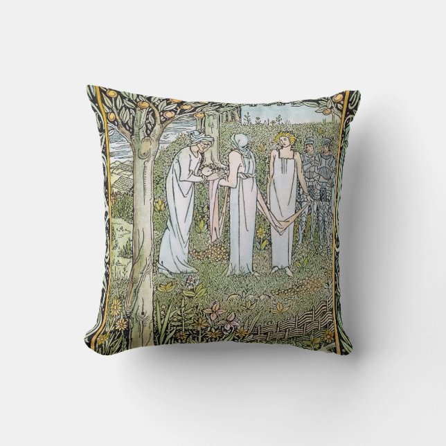 Beardsley: Morte D'Arthur Throw Pillow (Front)