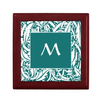 Beardsley Nouveau Custom Monogram Tile Gift Box by debinSC at Zazzle