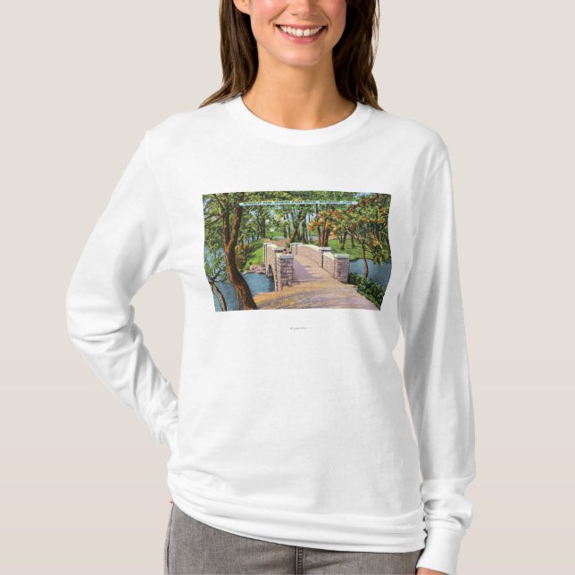 Beardsley Park View of the Stone Bridge T-Shirt (Front)
