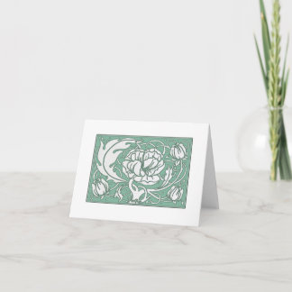 Beardsley Peony Art Nouveau Note Cards
