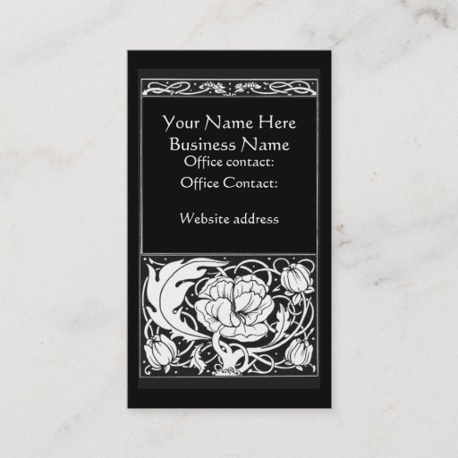 Customizable Beardsley Peony Business Card