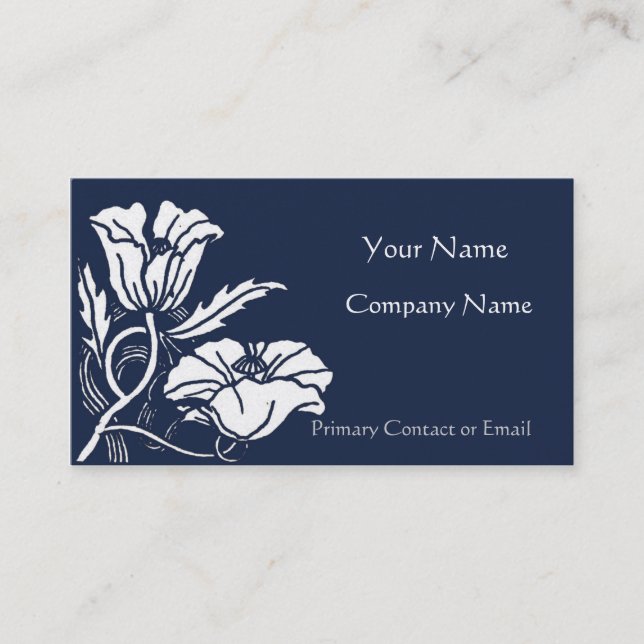 Beardsley Poppies Elegant Business Card (Front)