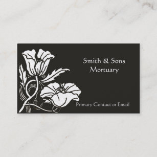 Beardsley Poppies Elegant Mortuary Business Card