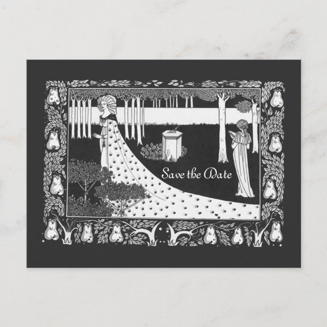 Beardsley Save the Date Wedding 2 Sided Announcement Postcard (Front)