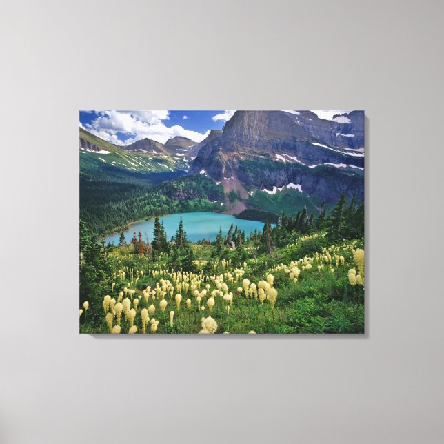 Beargrass above Grinnell Lake in the Many Canvas Print (Front)