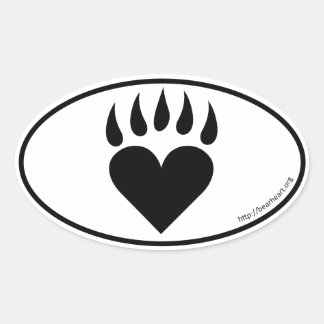 BearHeart Oval Sticker