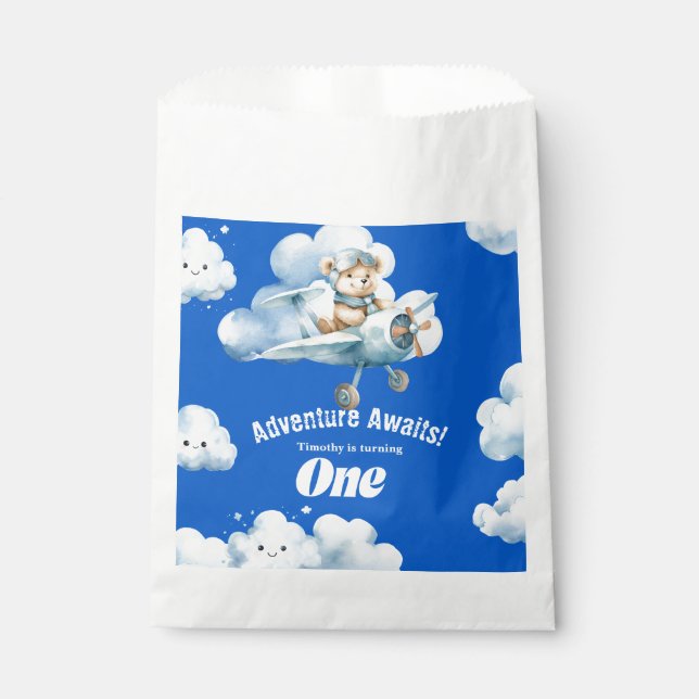 Bearing Wings: Teddy's First Birthday Expedition Favor Bag (Front)