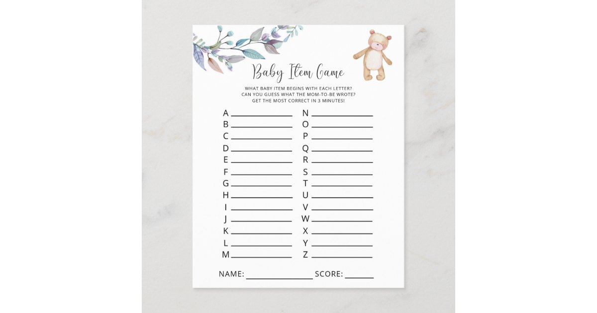 30 EDITABLE Baby Shower Games - Bearly Wait Baby Shower Collection