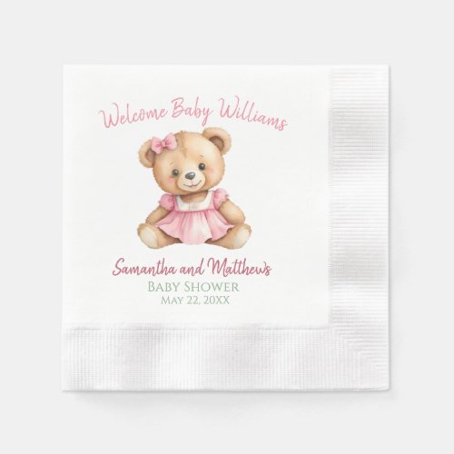 Bearly Cute Baby On The Way Shower Napkins