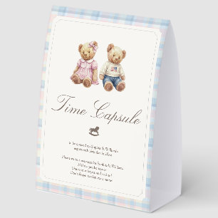 Bearly first birthday Twins Paper Table Tent