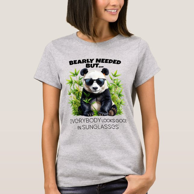 Bearly Needed Panda Shades Pun – ELGIS T-Shirt (Front)