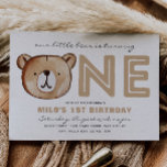 Bearly One Invitation | Bear Birthday Invitation<br><div class="desc">Bear 1st Birthday Invitation
Ready to be personalized by you!</div>