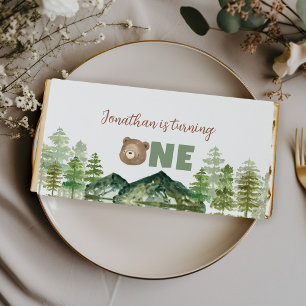 Bearly Turning One 1st Birthday Hershey Bar Favors