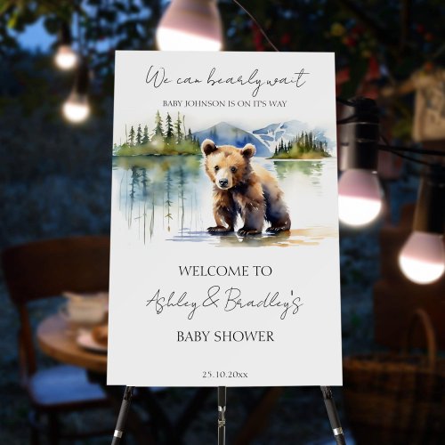 Bearly wait adventure baby shower welcome sign