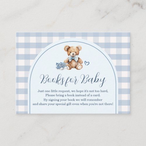 Bearly Wait Baby Shoes Bear Gingham Books For Baby Enclosure Card