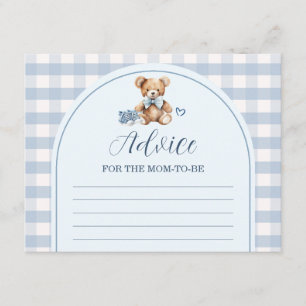 Bearly Wait Baby Shoes Gingham Advice For Mommy Enclosure Card