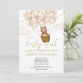 Bearly Wait Baby Shower By Mail Long Distance Invitation (Standing Front)