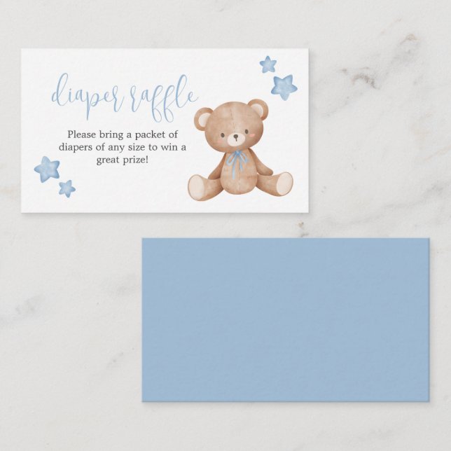 Bearly Wait Baby Shower Diaper Raffle Card (Front/Back)