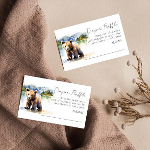 Bearly wait baby shower diaper raffle enclosure card