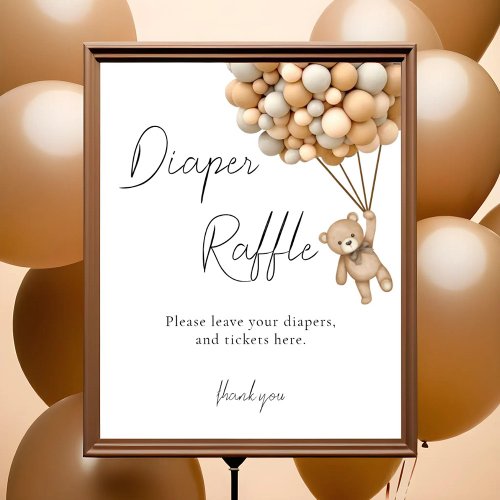 Bearly Wait Baby Shower Diaper Raffle Sign