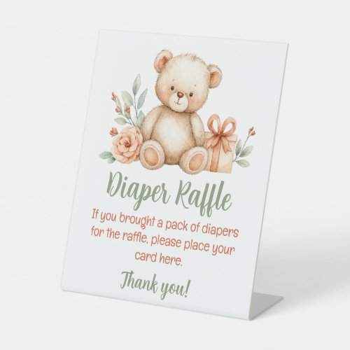 Bearly Wait Baby Shower Diaper Raffle Table Sign