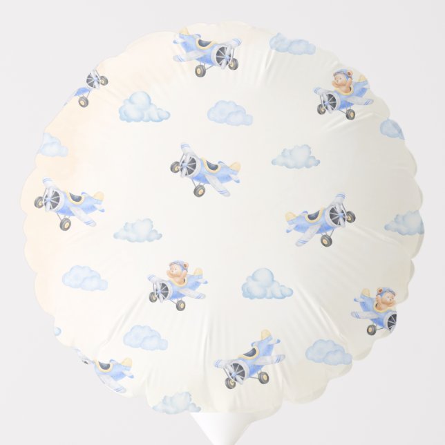 Bearly Wait Baby Shower Flying Bear & Cloud Balloon (Front)
