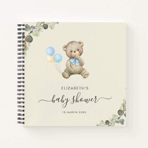bearly wait baby shower guestbook notebook