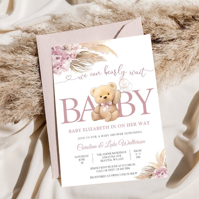 Bearly Wait Baby Shower Invitation (Creator Uploaded)