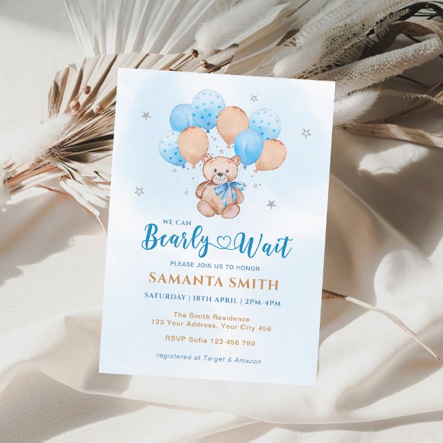 Bearly Wait Baby Shower Invitation (Creator Uploaded)