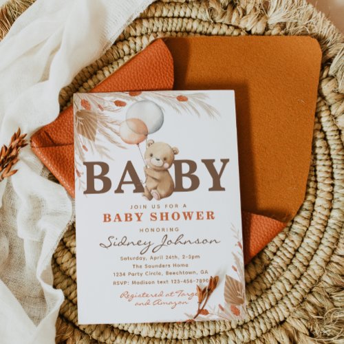 Bearly Wait Baby Shower Invitation  Bear Shower