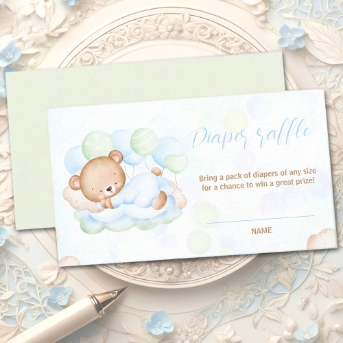 Bearly Wait Baby Shower Oh Boy Diaper Raffle Card