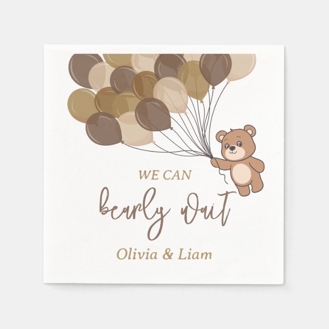 Bearly Wait - Baby Shower Paper Napkin (Front)