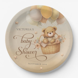 Bearly wait baby shower paper plates