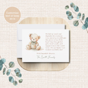 Bearly Wait Baby Shower Thank You Card