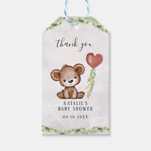 Bearly Wait Baby Shower Thank You Gift Tags