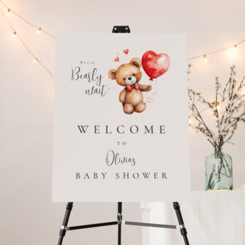 Bearly Wait Baby Shower Welcome Foam Board
