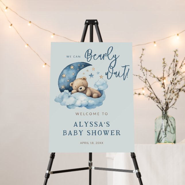 Bearly Wait Baby Shower Welcome Foam Board (In Situ (Stand))