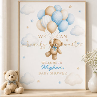Bearly Wait Baby Shower Welcome Sign | Teddy Bear