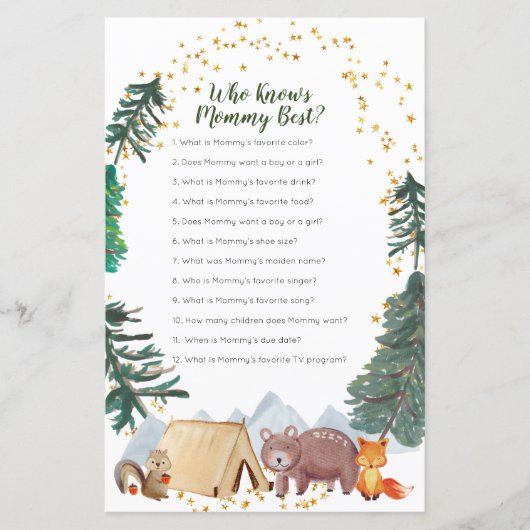 Bearly Wait Baby Shower Who Knows Mommy Best Game (Front)