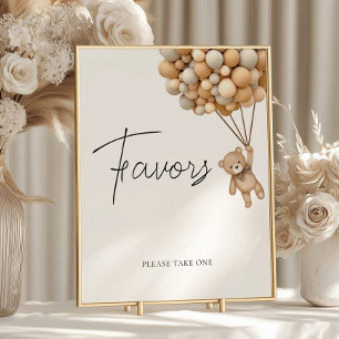 Bearly Wait Balloon Baby Shower Favors Sign