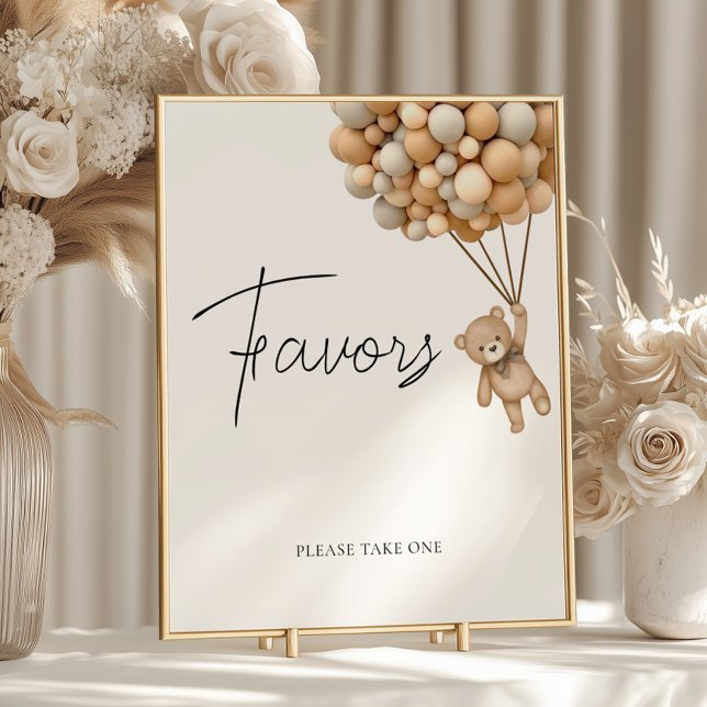 Bearly Wait Balloon Baby Shower Favors Sign (Creator Uploaded)