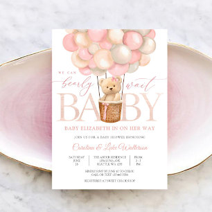 Bearly Wait Balloon Baby Shower Invitation
