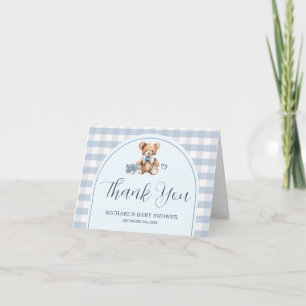 Bearly Wait Bear Baby Shoes Baby Shower Folded Thank You Card