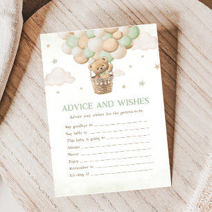 Bearly Wait Bear Baby Shower Advice & Wishes Game