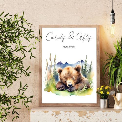 Bearly wait bear baby shower table sign