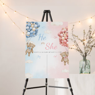 Bearly Wait Bear Balloon Gender Reveal Sign