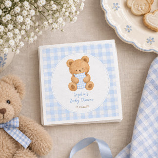 Bearly Wait Bear Boy Baby Shower Napkins