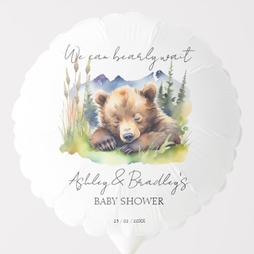 Bearly wait bear cub adventure awaits baby shower balloon