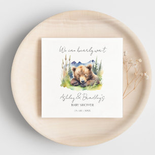 Bearly wait bear cub adventure awaits baby shower napkins